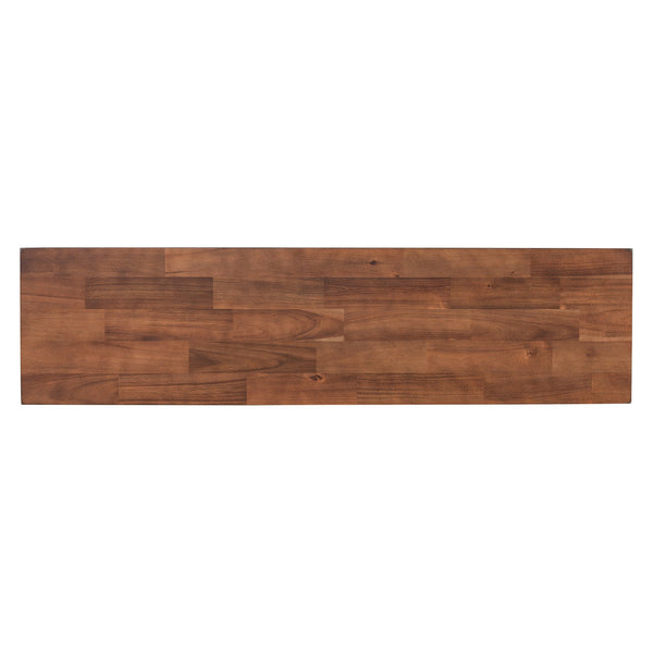 English Elm Mirod 57 Inch Acacia Veneer Console Table with Cross Leg Base for Entryway Brown N760P214643D