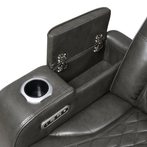 English Elm Taddeo Power Reclining Sofa with Led Lighting Usb Ports and Wireless Charging Pad B2726P435904