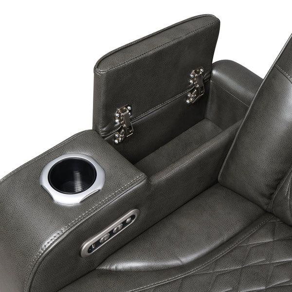 English Elm Taddeo Power Reclining Sofa with Led Lighting Usb Ports and Wireless Charging Pad B2726P435904