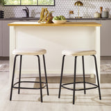 English Elm Walker Edison - Modern Simple Counter Stool With Upholstered Seat, Set Of 2, Ivory