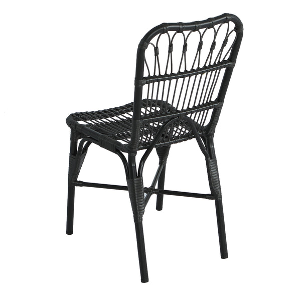 English Elm Christopher Knight Home® - Outdoor Hand-Woven PE Rattan Patio Dining Chairs Set of 2 with Iron Frame 400lb Capacity, No Assembly Required Black+Gery N762P236148G