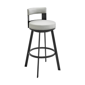 English Elm Flynn Swivel Barstool Faux Leather Cushion Matte Black Frame for Kitchen Island B2736P464829
