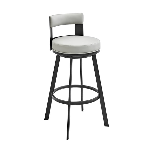 English Elm Flynn Swivel Barstool Faux Leather Cushion Matte Black Frame for Kitchen Island B2736P464829