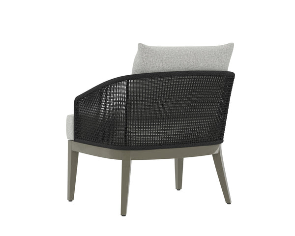 Sunpan Capri Lounge Chair - Stylish Outdoor Seating with Durable Teak Base and Weather-Resistant Fabric Smoke Grey / Copacabana Marble