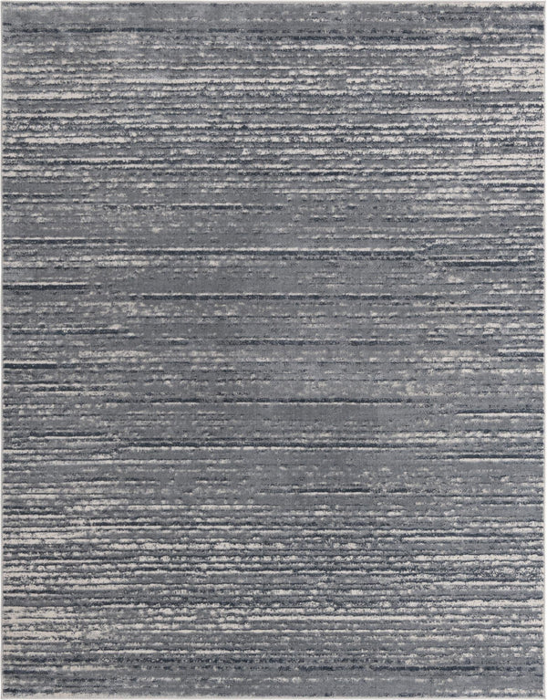 Unique Loom Oasis Calm Machine Made Abstract Rug Gray, Ivory 8' 0" x 10' 0"