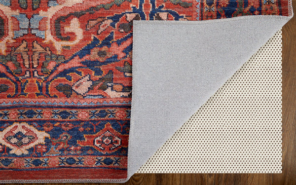 Feizy Rugs Rln39hmf Rawlins Vintage-inspired Polyester Medallion Rug – Antique Charm With Intricate Patterns & Warm Hues Red,Tan,Blue Polyester Rln39hmfrednvyp00