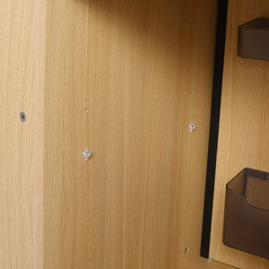 English Elm 48" Freestanding Bathroom Vanity Cabinet with 2 Soft-Close Doors, 3 Open Shelves, Towel Hanger, Boxes Designed for Organized Storage W999P376885