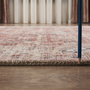 English Elm Majestic Bold Red Traditional Area Rug Stain Resistant Polyester for Large Rooms B186P428864
