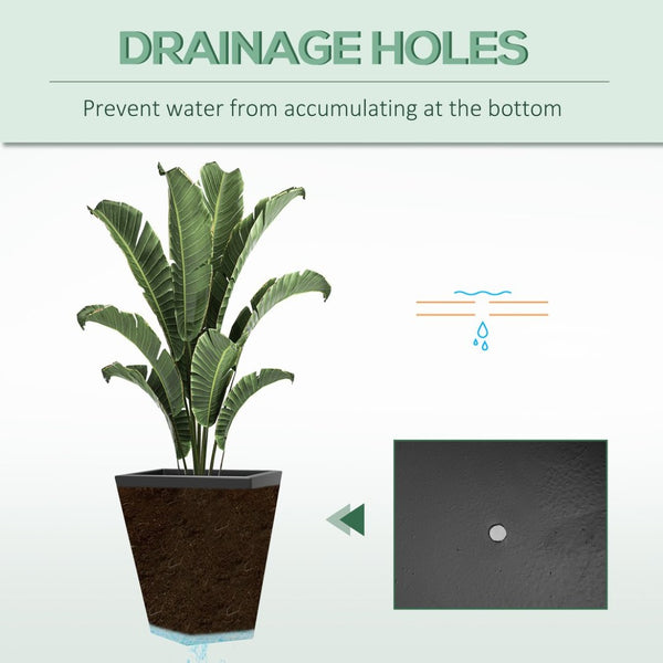 English Elm Outsunny Set Of 3 Stylish Tall Planters - Durable Magnesium Oxide Pots For Indoor & Outdoor Use W2225P174493-GIGA