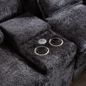 English Elm Modern U-Shaped Sectional Sofa With Usb Ports, Cup Holders & Storage - 6-Seat Gray Chenille Comfort W2100S00168