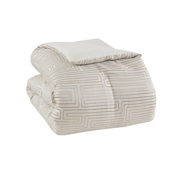 English Elm 10 Luxury Jacquard Queen Comforter Set with Quilt, Bed Skirt & Decorative Pillows for Elegant Bedding Ivory 23.62 L x 18.9 W x 14.57 H B035P319216