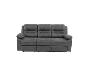 English Elm Contemporary Plush Breathable Leatherette Loveseat with Pillow-Top Arms, Metal Recline and Modern Comfort Slate Blue 83 L x 31 W x 27 H B011P205569