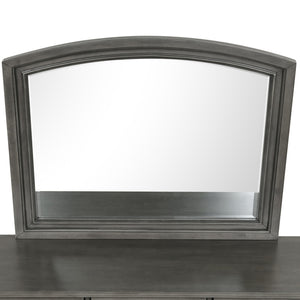 English Elm Meade Carved Wood Veneer Mirror with Low-Distortion Glass, 42"H x 36"W Decorative Statement Piece Gray 40.3 L x 46.6 W x 4.3 H B078P301546