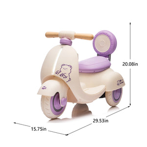 English Elm 12v Kids Electric Tricycle Toddler Ride on Scooter Wooden Handle Parental Remote Control Purple W1578P381425