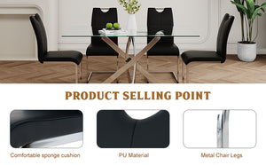 English Elm Modern Faux Leather Dining Side Chairs with Chrome Legs Ergonomic Set of 2 W210127279