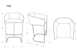 English Elm Louvre Upholstered Metal Counter Stool with Gold Stainless Steel Pedestal Base and Built-In Footrest Grey B365P398435