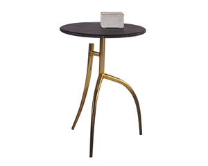 Sunpan Trent End Table - Stunning Matte Black Marble Top with Gold Ombre Frame for Chic Home Décor Style