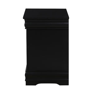 English Elm Black 2-Drawer Nightstand: Elegant Louis Philippe Design With Modern Touches For Stylish Storage Solutions B062P189238