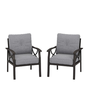 English Elm 5-piece Outdoor Steel Conversation Set with Thick Foam Cushions for Patio or Deck Gray B082S00127