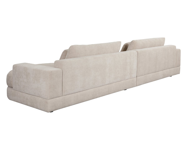 Sunpan Baela Sofa - Luxurious Danny Cream Upholstery with Removable Cushions and Stylish Black Wood Base