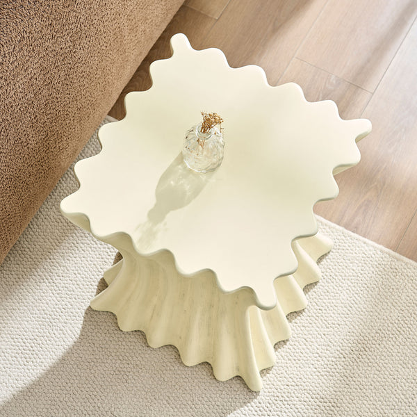 English Elm 15.16 Inch Fiberglass Side Table Distressed Vintage Accent for Living Room or Apartment W876P408752