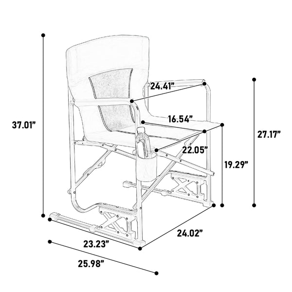 English Elm Outdoor Freestyle Rocker Camping Chair with Spring-Action Shock Absorbers, Eazy-Fold Setup, Mesh Backrest and Cup Holder for Comfort and Durability Blue W640P224439