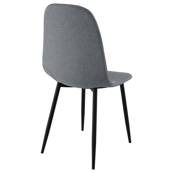 English Elm Jazmine Grey Upholstered Dining Side Chair Set of 4 – Modern Minimalist Bucket Seats, Armless Comfort, Space-Saving Elegance B062P299822