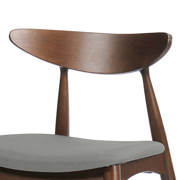 English Elm Christopher Knight Home® - Set Of 2 Retro Rubberwood Chairs With Ergonomic Backrest & Plush Cushions In Walnut & Gray N759P307037D