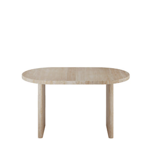 English Elm 55.11"-70.86" Extendable Dining Table with Sculpted Striped Legs Seats Six in Modern Style Ancient White W757P411790