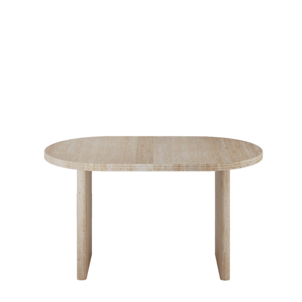 English Elm 55.11"-70.86" Extendable Dining Table with Sculpted Striped Legs Seats Six in Modern Style Ancient White W757P411790
