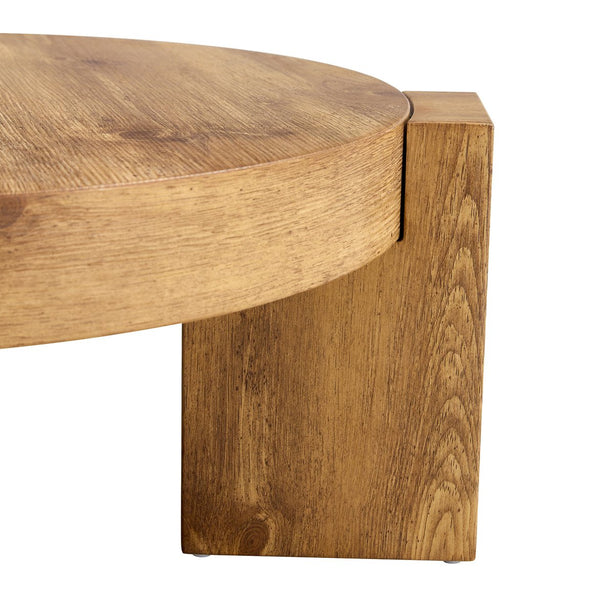 English Elm The detachable double-decker coffee table — Wood MDF, quick 10–15 min assembly, anti-collision, easy-clean modern design W1151P184841