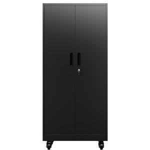 English Elm Metal Rolling Garage Cabinet with Pegboard Door Drawer Locking Storage and Adjustable Shelves T2398P465999