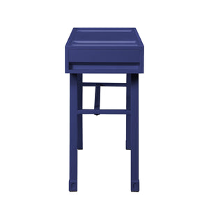 English Elm Metal Vanity Desk with Recessed Panel Design, One Drawer Accent Table for Stylish Bedroom Focal Point Blue B016P317126