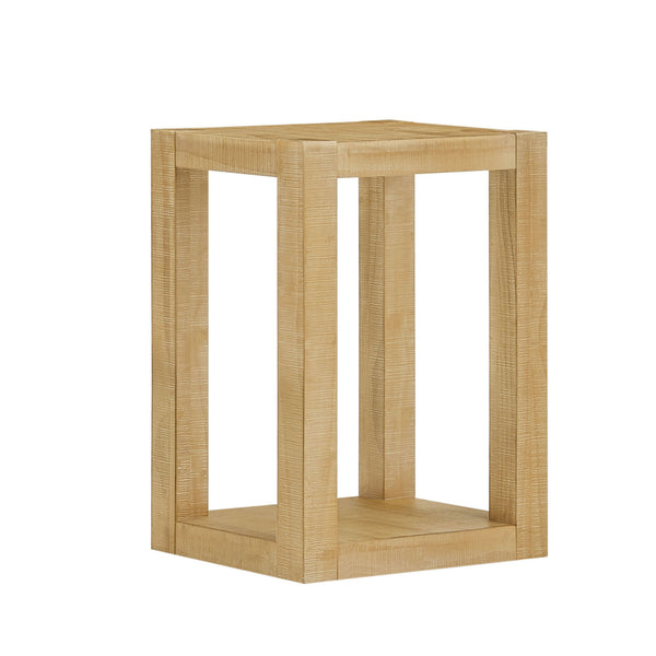 English Elm 14 Inch Two Tier Mdf End Table with Open Shelf for Bedroom or Living Room W2582P344515