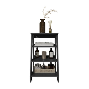 English Elm BATHBI 30" Ladder Shelf Organizer for Bathroom and Living Room – 4-Tier Space-Saving Modern Storage Rack Black 34.7 L x 18.6 W x 3.2 H B070P242495