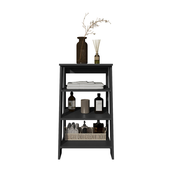 English Elm BATHBI 30" Ladder Shelf Organizer for Bathroom and Living Room – 4-Tier Space-Saving Modern Storage Rack Black 34.7 L x 18.6 W x 3.2 H B070P242495