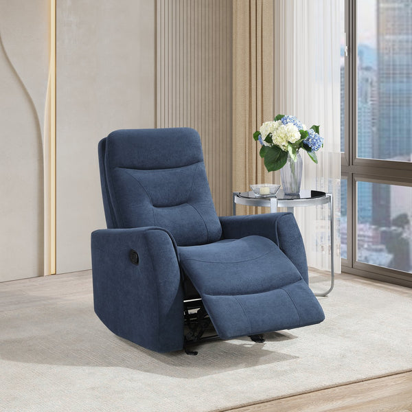 English Elm Paterson Microsuede Velvet Rocker Recliner Plush Swivel Chair for Living Room Blue B078P497893