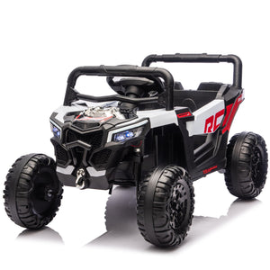 English Elm 12v Kids Electric Utv Ride on Toy with Parental Remote Swing Function and Shock Absorbers Black W1578P368160
