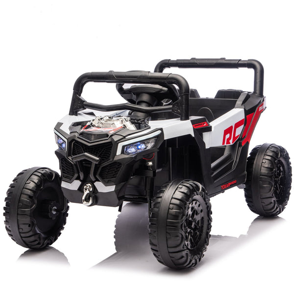 English Elm 12v Kids Electric Utv Ride on Toy with Parental Remote Swing Function and Shock Absorbers Black W1578P368160