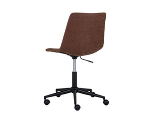 Sunpan Cal Office Chair - Stylish Mid-Century Design with Adjustable Height and Smooth Mobility for Comfort Antique Brown