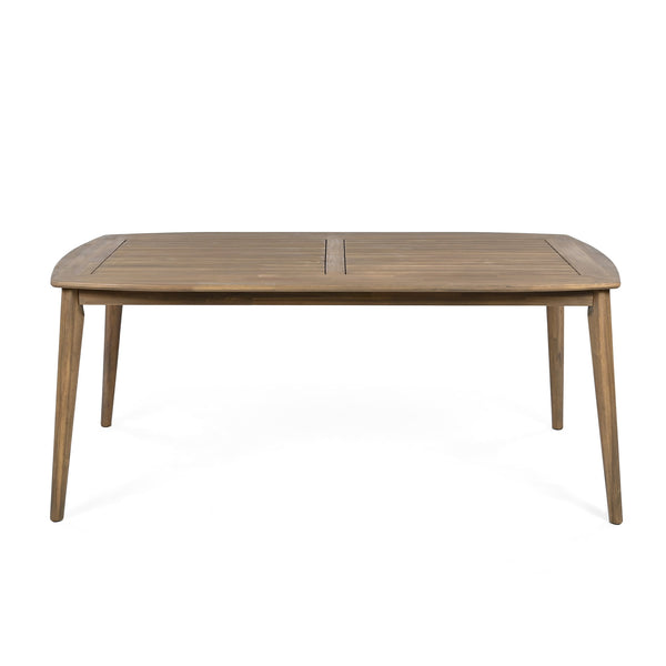 English Elm Christopher Knight Home® - Acacia 8-Person Outdoor Dining Table, Solid Acacia Wood Patio Farmhouse Design, Weather-Resistant 70.75" L N779P236677N