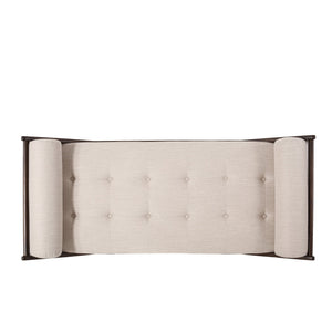 English Elm Chaise Lounge with Button Tufting Waffle Stitch Bentwood Frame for Living Room 70758.00