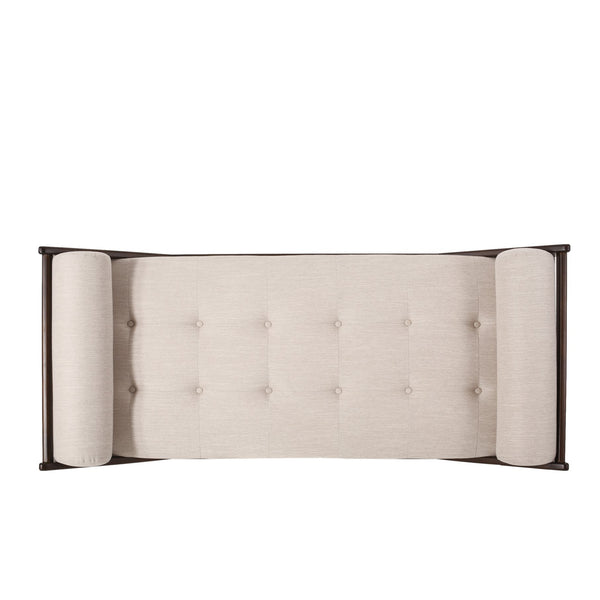 English Elm Chaise Lounge with Button Tufting Waffle Stitch Bentwood Frame for Living Room 70758.00