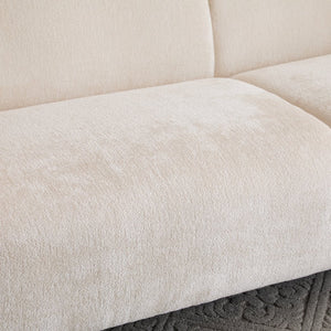 English Elm Tonson Wave Silhouette Boucle Three Seater Sofa Sculptural Modern Living Room Seating Beige N773IS00030S