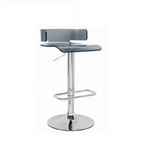 English Elm Adjustable Acrylic Swivel Bar Stool with Small Back and Gas Lift Height Control for Modern Kitchens Chrome,Gray 18 L x 18.5 W x 10 H B2741P326639