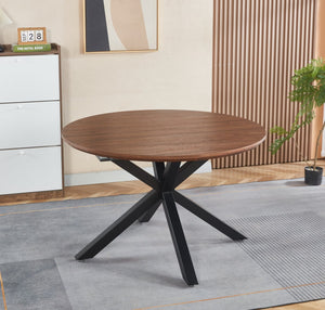 English Elm Extendable Dining Table – Versatile Mdf Top & Sturdy Metal Legs For Office, Dining, Or Coffee Use W234S00109