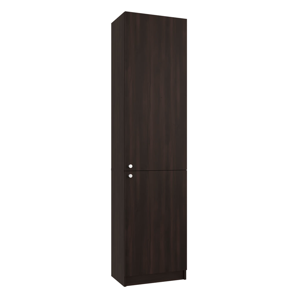 English Elm Butte Tall Two-tone Oak Bookcase with Concealed Doors and Open Shelves for Home Office B097P480467