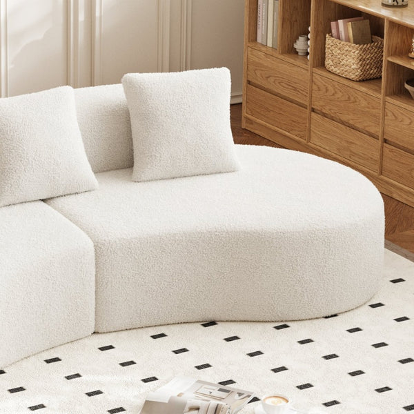 English Elm Modern Curved 5-Seater Sectional Sofa - Stylish Velvet Couch For Comfort & Easy Setup W1765S00121-GIGA