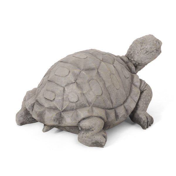 English Elm Christopher Knight Home® - TURTLE Handcrafted Outdoor Garden Statue in Dark Gray Cast Stone, Weather-Resistant Vintage Accent (12.5" W) 70872.00DGRY