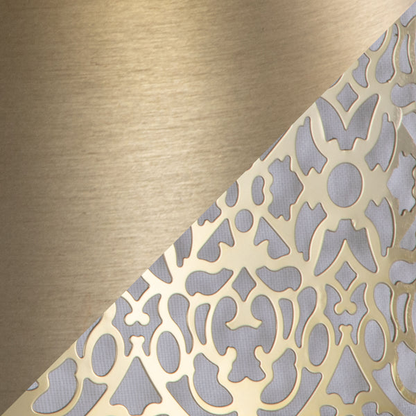 English Elm 63" Gold Steel Floor Lamp with Laser Cut Shade and Linen Liner for Glam Living Rooms B202P223987